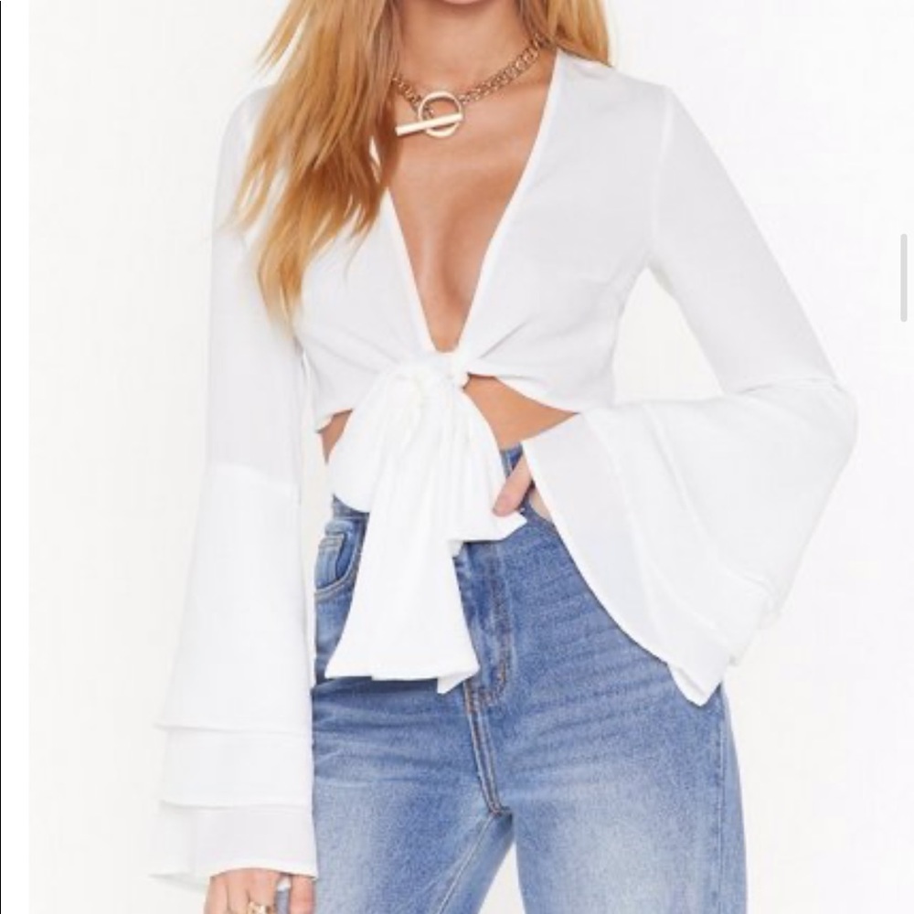 Nasty Gal Front Tie Crop Top